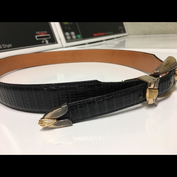 Onyx By Brighton Alligator Grain Leather Belt - Picture 2 of 8